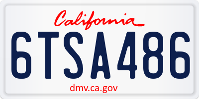 CA license plate 6TSA486