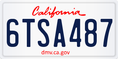 CA license plate 6TSA487