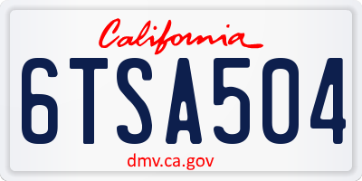 CA license plate 6TSA504