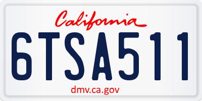 CA license plate 6TSA511