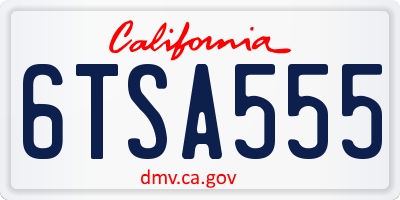 CA license plate 6TSA555