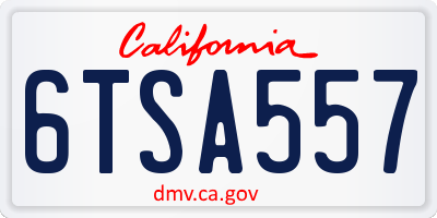 CA license plate 6TSA557