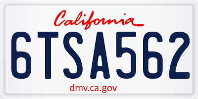 CA license plate 6TSA562