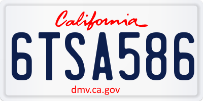 CA license plate 6TSA586