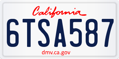 CA license plate 6TSA587