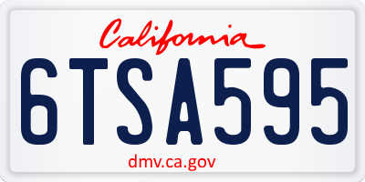 CA license plate 6TSA595
