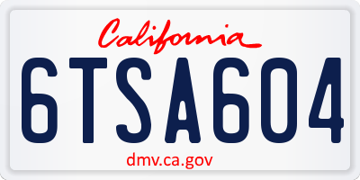 CA license plate 6TSA604