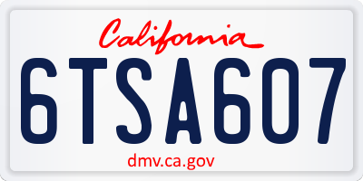 CA license plate 6TSA607