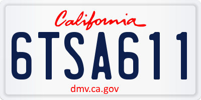 CA license plate 6TSA611