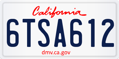 CA license plate 6TSA612