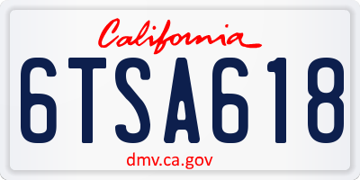 CA license plate 6TSA618