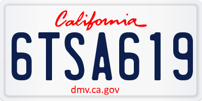 CA license plate 6TSA619