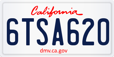 CA license plate 6TSA620