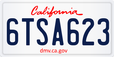 CA license plate 6TSA623