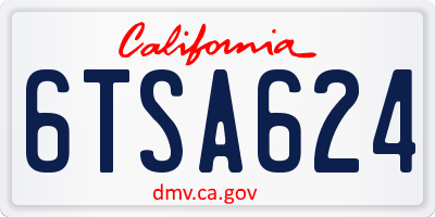 CA license plate 6TSA624