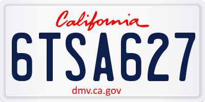 CA license plate 6TSA627