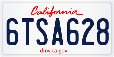 CA license plate 6TSA628