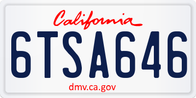 CA license plate 6TSA646