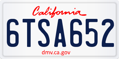 CA license plate 6TSA652