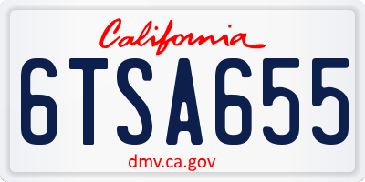 CA license plate 6TSA655