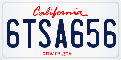CA license plate 6TSA656