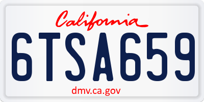CA license plate 6TSA659