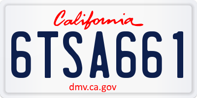 CA license plate 6TSA661