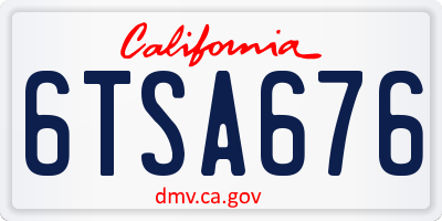 CA license plate 6TSA676