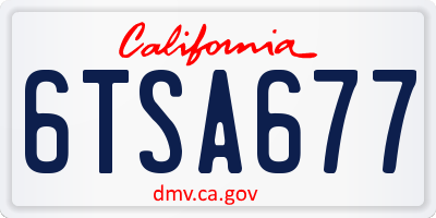 CA license plate 6TSA677