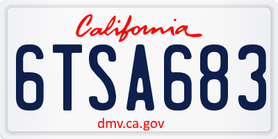 CA license plate 6TSA683