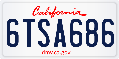 CA license plate 6TSA686