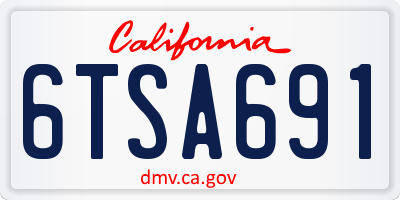CA license plate 6TSA691
