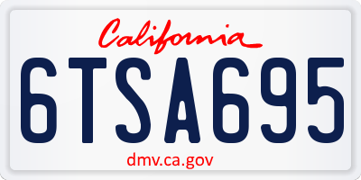 CA license plate 6TSA695