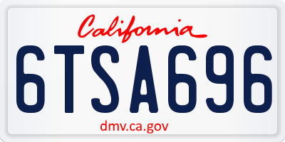 CA license plate 6TSA696