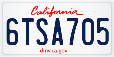 CA license plate 6TSA705