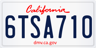 CA license plate 6TSA710