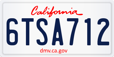 CA license plate 6TSA712