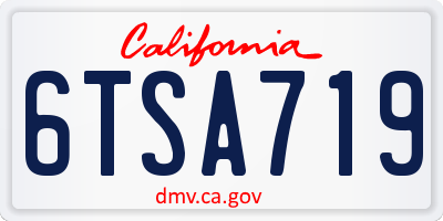 CA license plate 6TSA719
