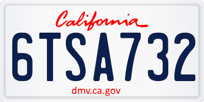 CA license plate 6TSA732