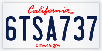 CA license plate 6TSA737