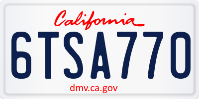 CA license plate 6TSA770