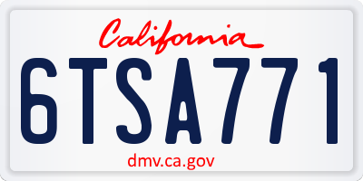 CA license plate 6TSA771