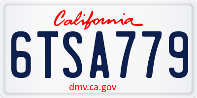 CA license plate 6TSA779