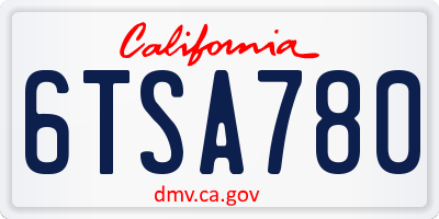 CA license plate 6TSA780