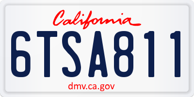 CA license plate 6TSA811