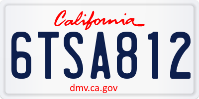 CA license plate 6TSA812