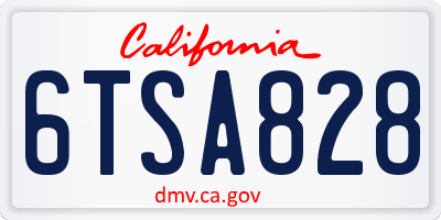 CA license plate 6TSA828