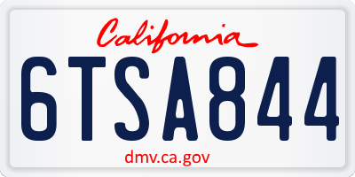 CA license plate 6TSA844