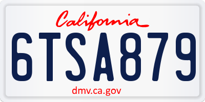 CA license plate 6TSA879