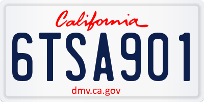 CA license plate 6TSA901